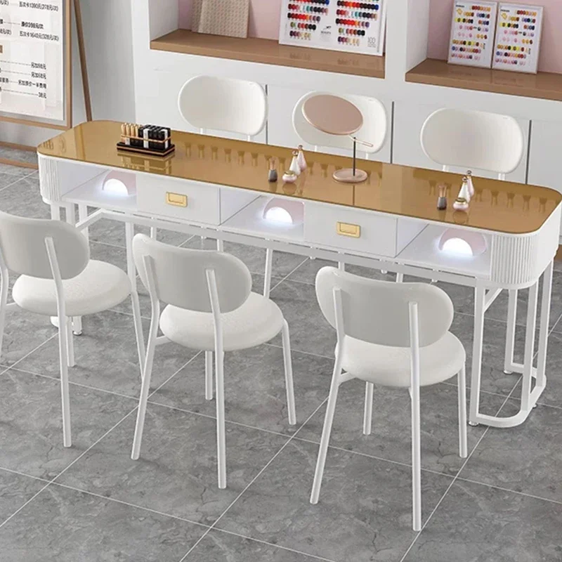 Replica glazen nagel bureauaccessoires esthetische witte nagel bureau manicure station tafel esthetische Tavolo manicure meubelen