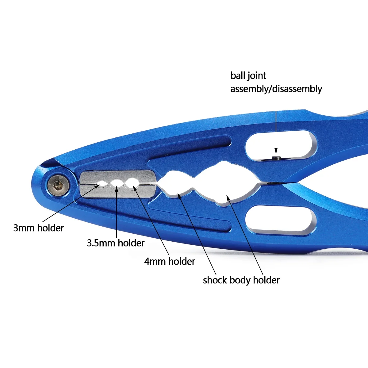CNC Aluminum Pliers Ball Joint Assembly Disassembly Tool Shock Shaft Holder Clamp for 1/8 1/10 RC Crawler Car Boats Drones Built