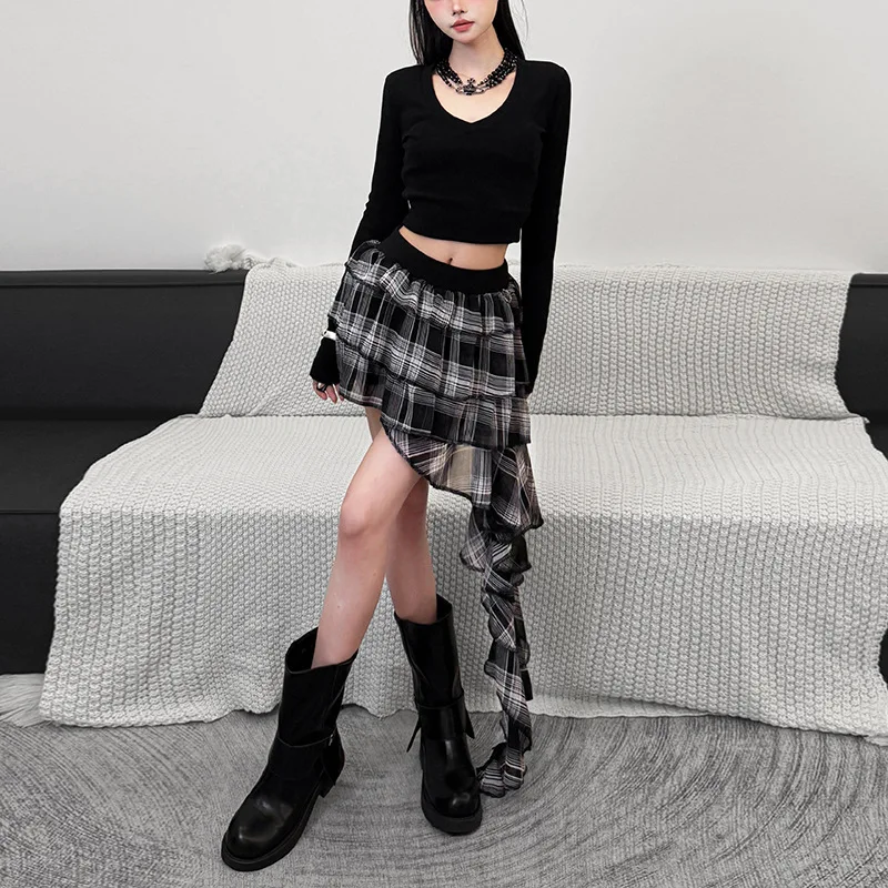 2025 New Vintage Summer Temperamento Gonna longuette Casual Streetwear Vita alta da donna Elegante Slim di media lunghezza Fishtail Gonne lunghe