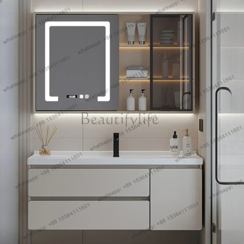 

Simple Bathroom Cabinets Multifunction Vanity with Sink Fog-proof Smart Mirror Cabinets Fashion Furniture Schrank