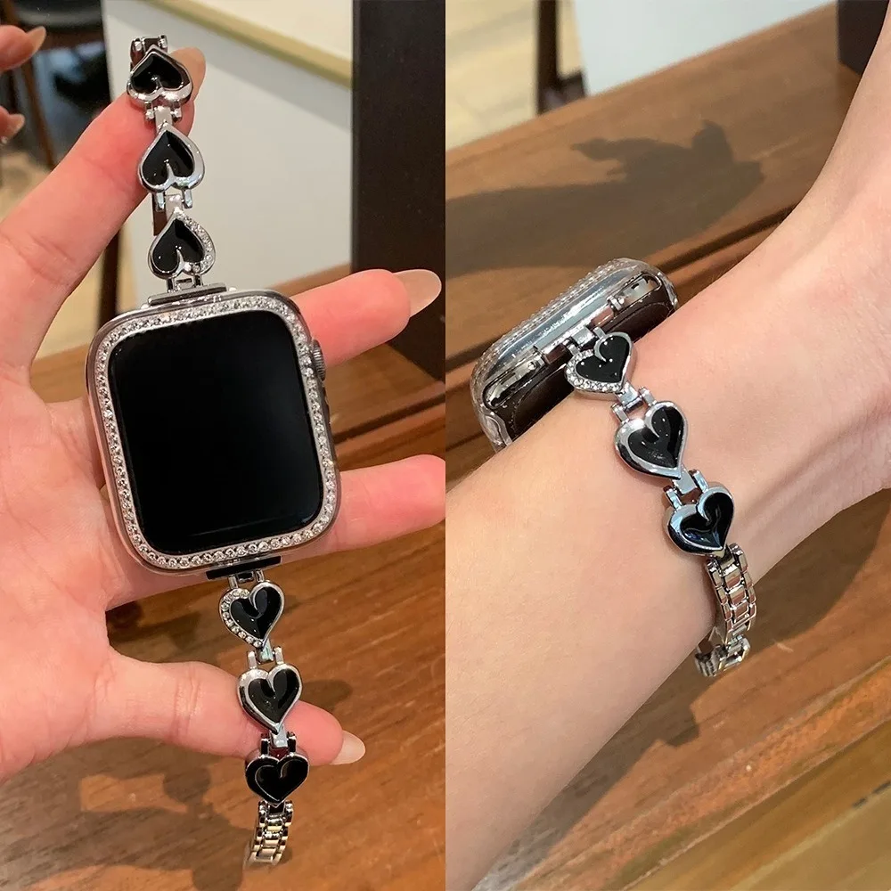 Ultradünnes Kettenarmband für Apple Watch, Größe 38-49 mm, kompatibel mit der Apple Watch S11-1 SE Ultra Serie (Uhr nicht im Lieferumfang enthalten)