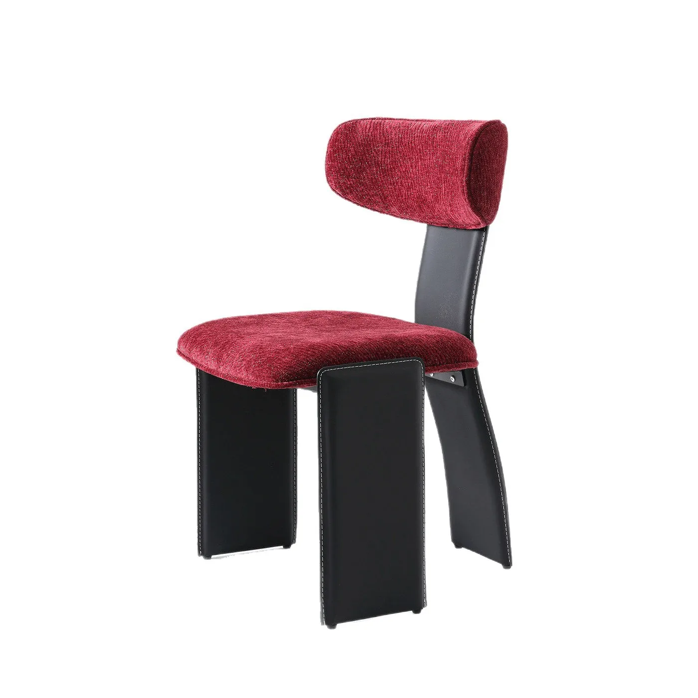 Italian minimalist fabric dining chair light luxury designer family chair saddle leather soft bag fashion chair