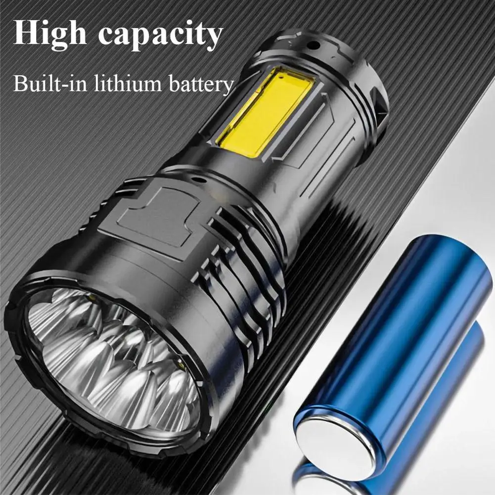 Portable Home LED Flashlight Torch USB Rechargeable Small Searchlight For Fishing Lantern Outdoor Camping Flashlight