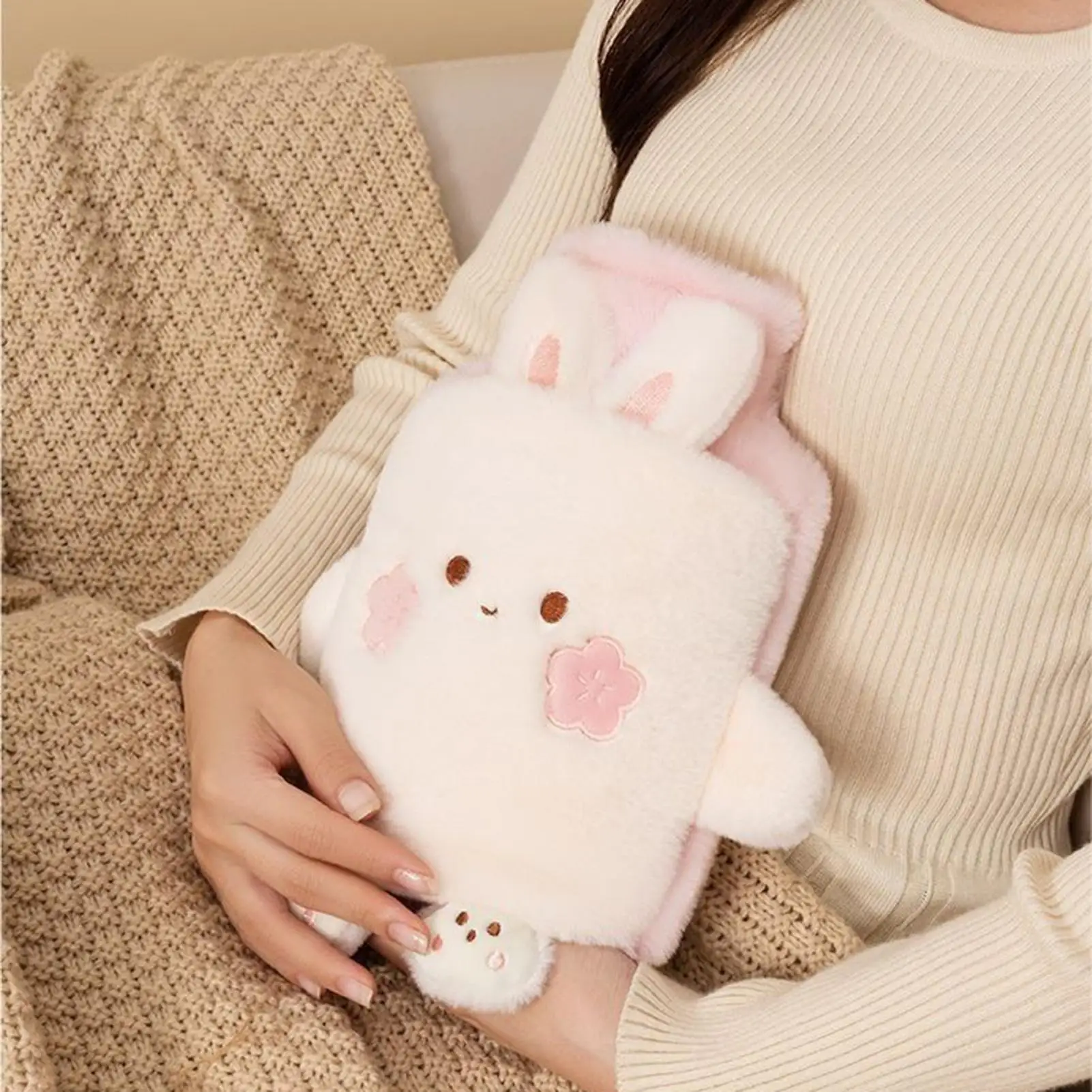 

Fuzzy Hot Water Bottle For Feet 1L Animal Shape Warming Supplies Cute Stomach Warmer For Patients Elderly Students Athletes