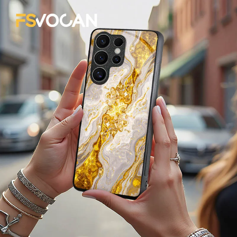マーブルの詩的な抱擁 Samsung Galaxy S26 S25 S24 S23 S22 S21 S20 Plus Ultra A53 A54 A32 A33 A34 A35 A55用