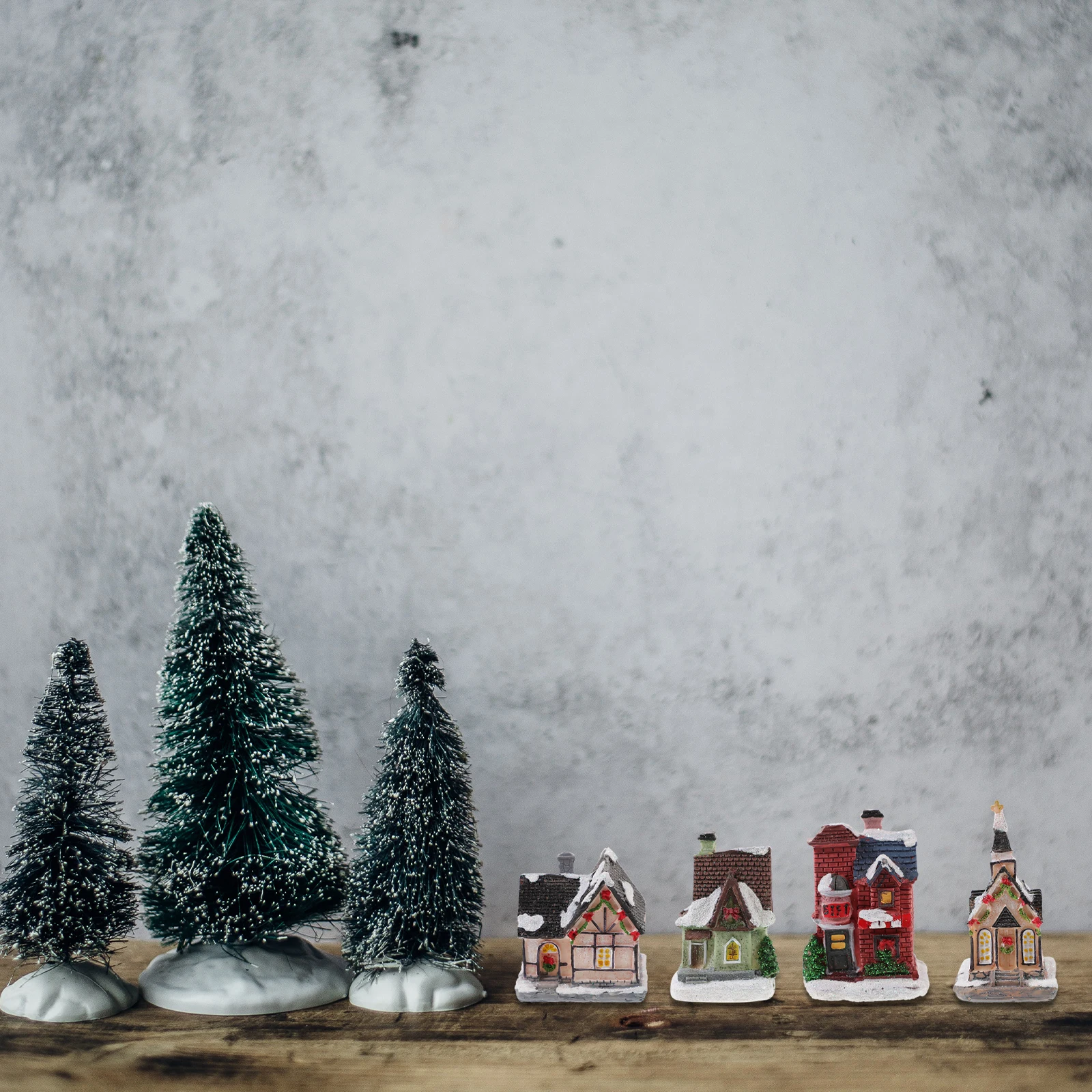 

4Pcs Xmas Luminous Small Resin Decor Colorful Desktop Ornament Christmas Party Supply Table Decoration Luminous Decor