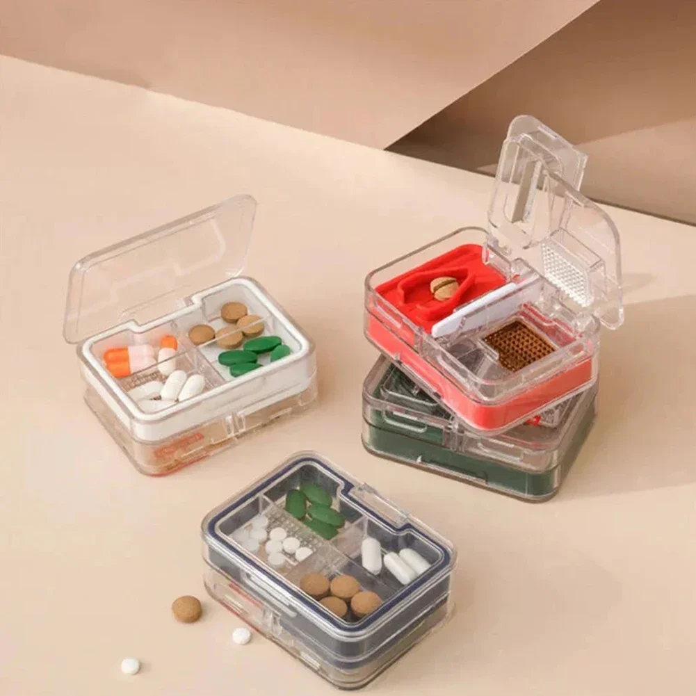 1PCS Pill Organizer Pills Storage Box Dispenser Small Square Medicine Box Daily Box for Vitamin Oil Supplements