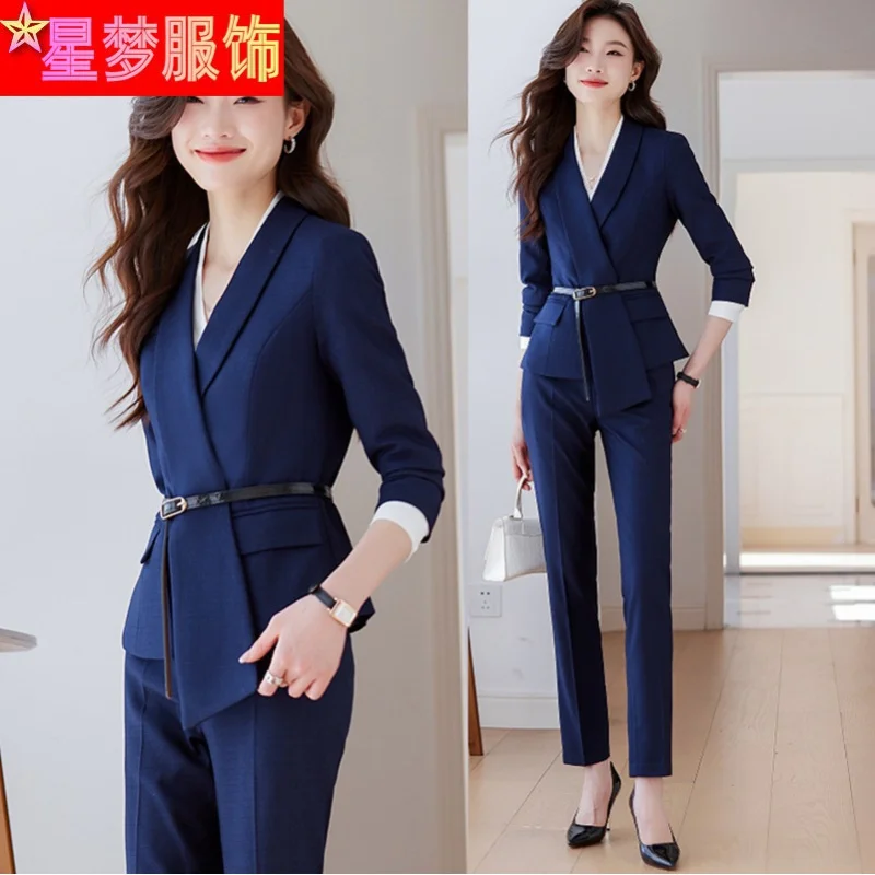 High-end Suit Set for Women, Spring and Autumn Formal Wear, Hotel Reception Manager, Jewelry Store Workwear, Elegant Business Su