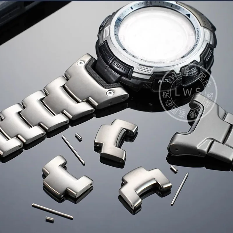 For Casio PROTREK Climbing PRG-240 PRG-130Y PRW-1500 Series Titanium Chain Strap Section Extension Watchband Repair Accessories