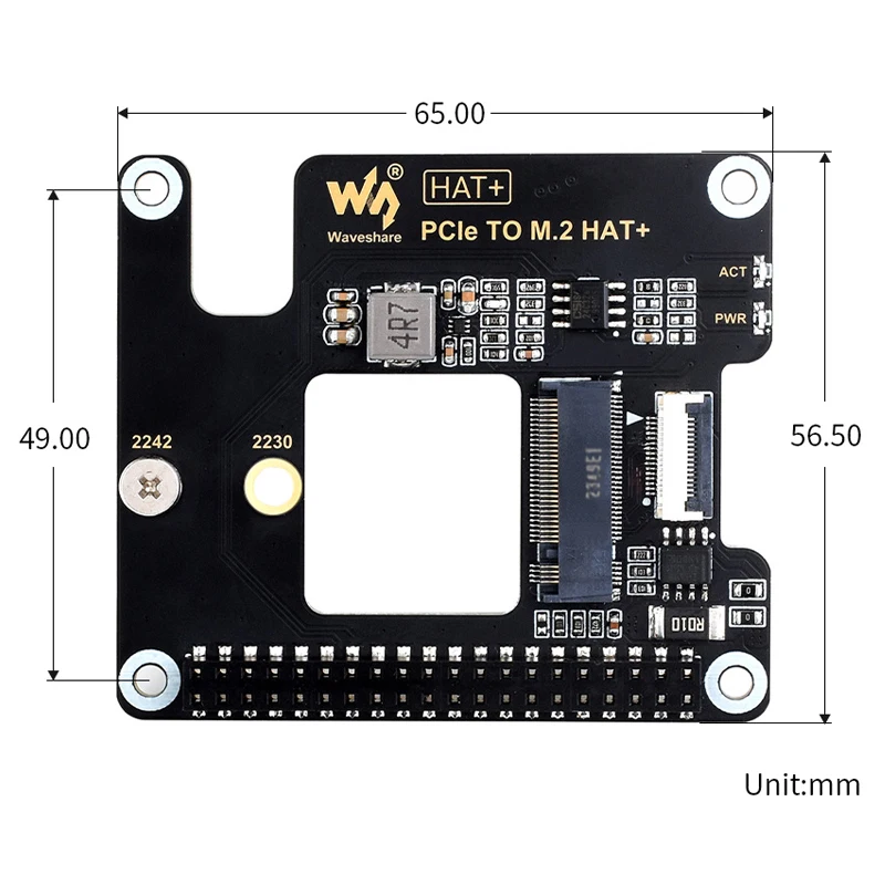 Raspberry Pi 5 PCIe para M.2 HAT GPIO Extension Board, Suporte NVMe Hard Disk Protocol