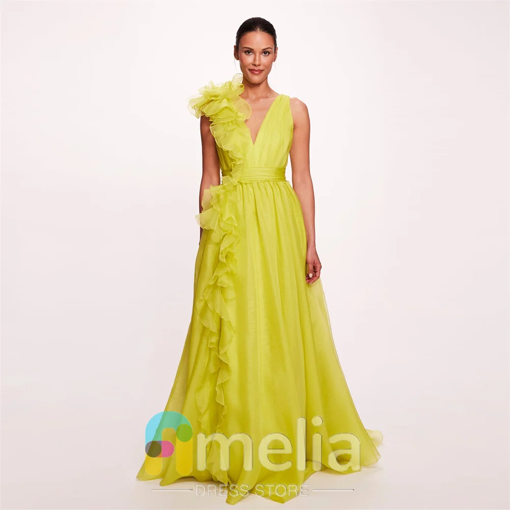 

Amelia Elegant Party dresses Woman V Neck Chiffon Evening Prom Dresses for Special Occasions Long Formal Gowns For Dubai 2024