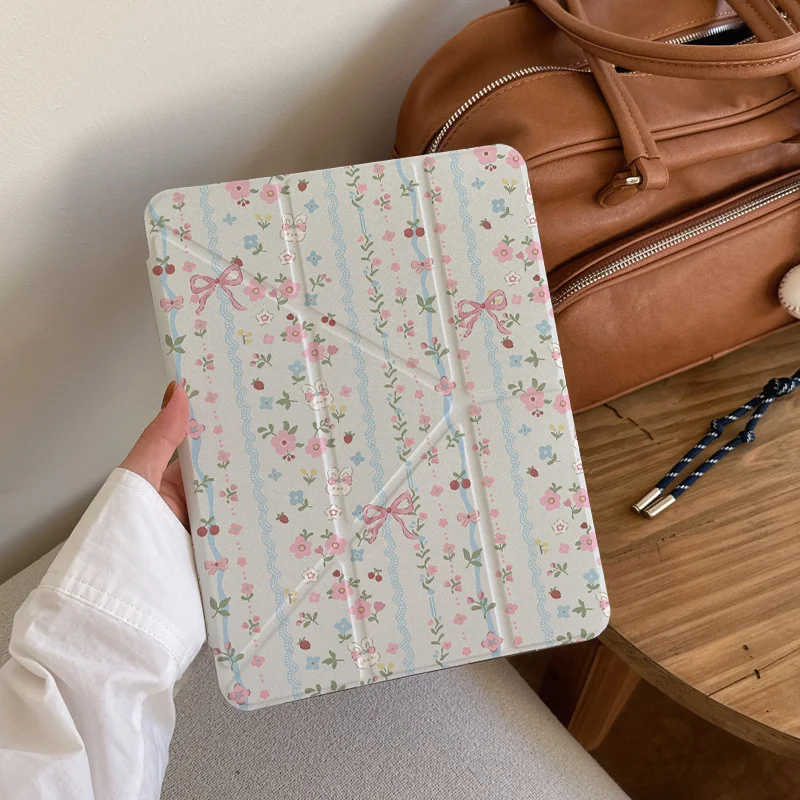

Korean Ins Floral Tablet Case For iPad Pro 11 12.9in 13 M4 M5 Case 9.7 10.2 5/6th 7/8/9 10 11th Mini 6 7 Air 3 4 5 6 7 Cover