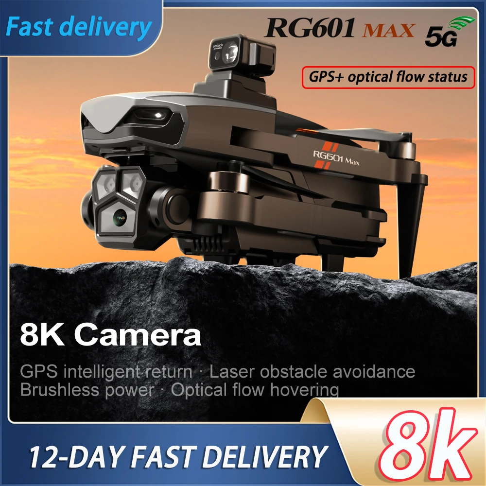 

RG601 MAX GPS Professional Drone GPS 8K HD Camera FPV Aerial 5G Optical Flow Dual WIFI 360° Laser Obstacle Avoidance Quadcopter