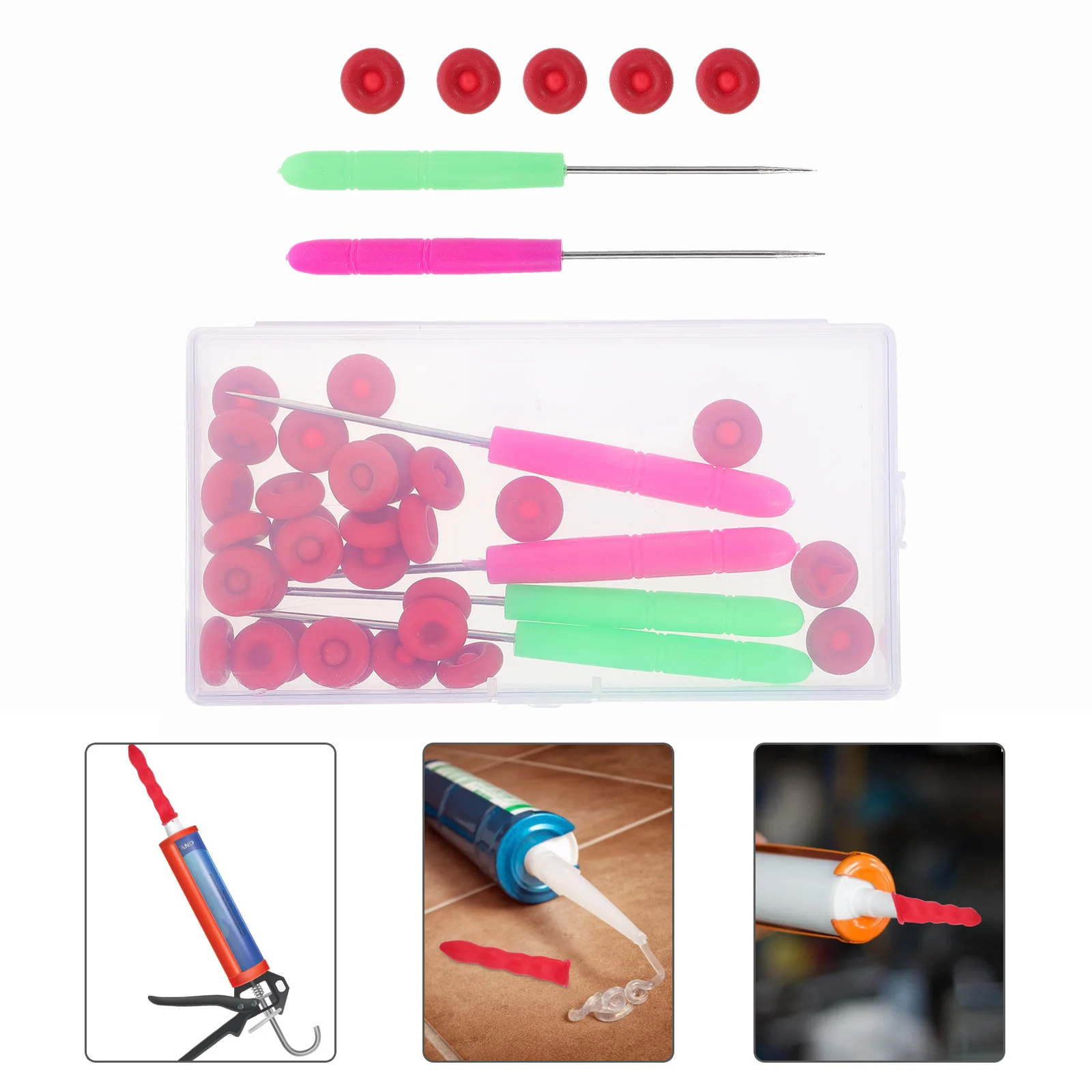 34 قطعة مجموعة غطاء الختم الغراء الفم أغطية حماية مانعة للتسرب كم ل السد أنبوب زجاجة لاصقة مع الإبر قابلة لإعادة الاستخدام