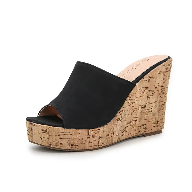 2025 Zomer Dames Sandalen Peep Toe Wedge Pumps Schoenen voor Vrouwen Slip-on Platform Hoge Hakken Sandalen Vrouwen Slippers 43 WSH4569