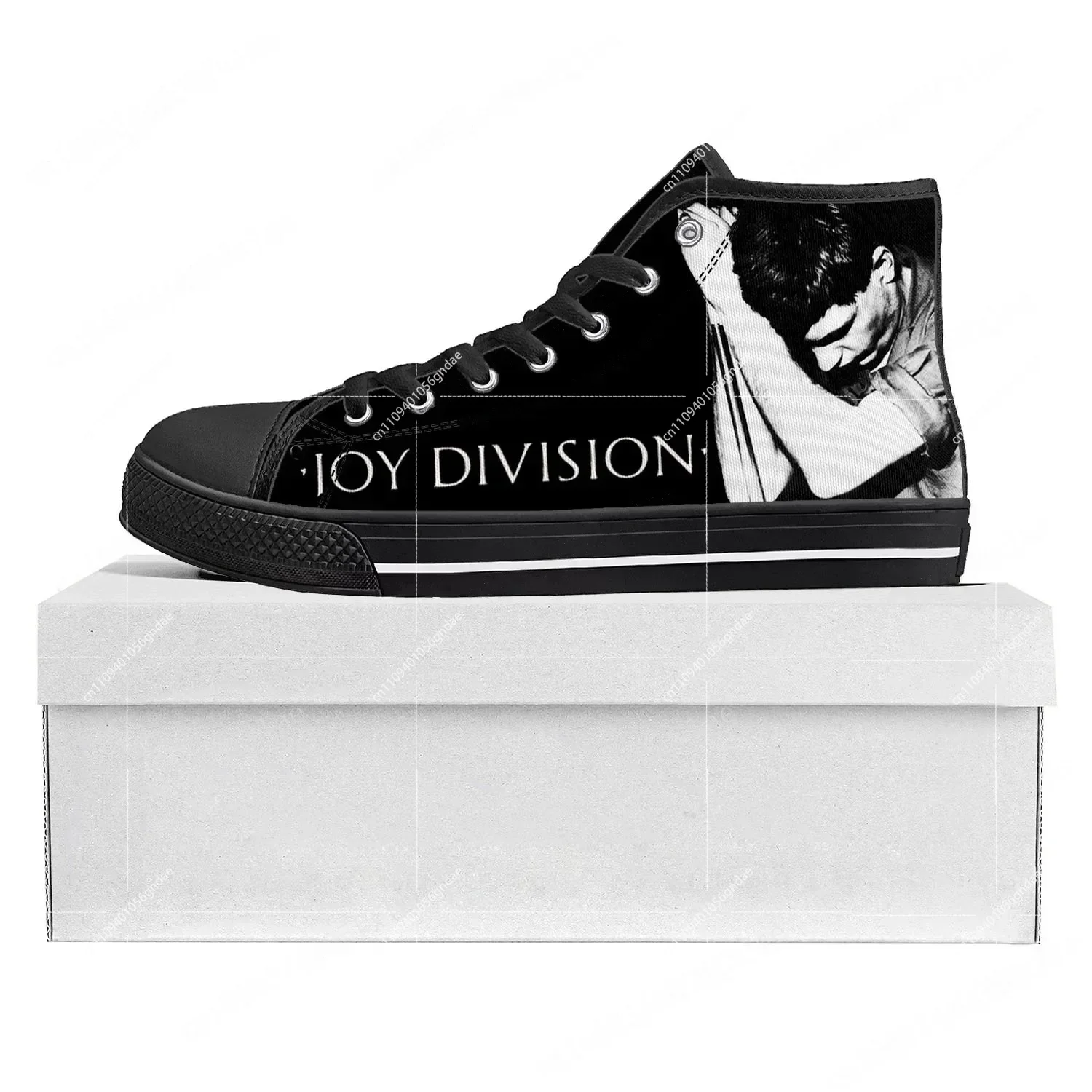 Joy Division Rock Band High Top Zapatillas de deporte de alta calidad para hombre y mujer, zapatillas de lona para adolescentes, zapatos informales para parejas, zapatos personalizados, color negro