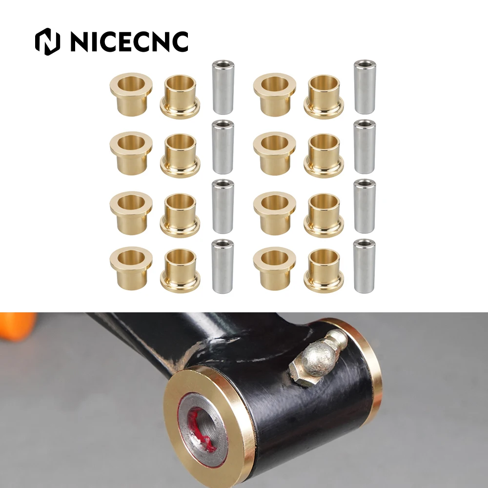 NICECNC UTV A-Arm Brass Bushing and Chrome-Plated Bearing Steel Sleeves Kit CNC Machined For Can Am Maverick X3 2017-2022