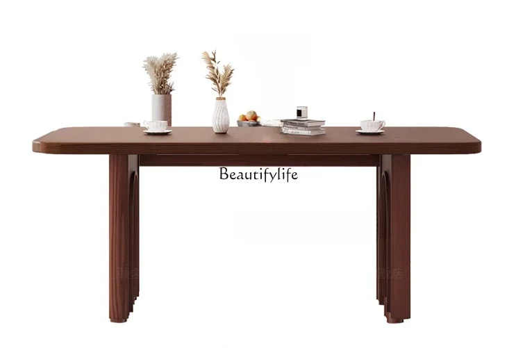 

FG44French Nordic all-solid wood dining table American antique wabi-sabi retro small apartment furniture