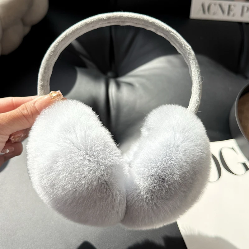 نمط جديد النساء 100% الطبيعية ريال ريكس الأرنب الفراء غطاء للأذنين الشتاء موضة الفتيات ريكس الأرنب الفراء غطاء للأذنين الروسية أفخم الفراء إيرفلاب #5