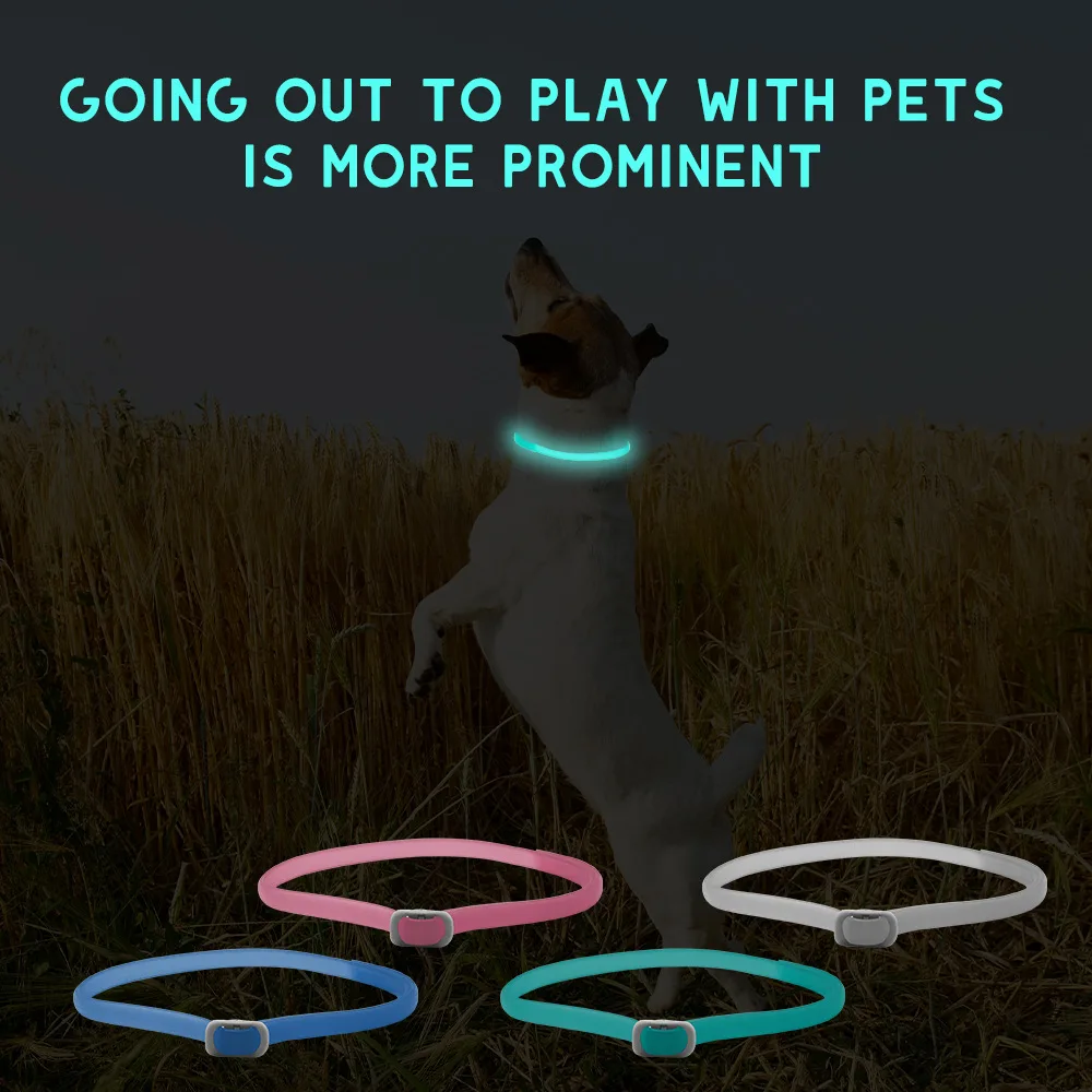 Reflective Luminous Pet Dog Cat Anti Flea Tick Collar for Cat Soft Rubber  Collar Dogs Puppy Kitten Neck Necklace