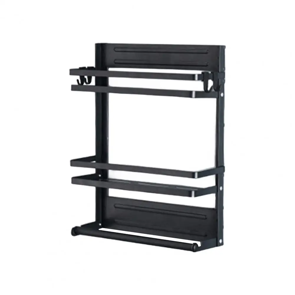 Single-layer Storage Rack Magnetic Spice Rack with Guardrail Design Corrosion Resistant Storage for Kitchen for Organizing