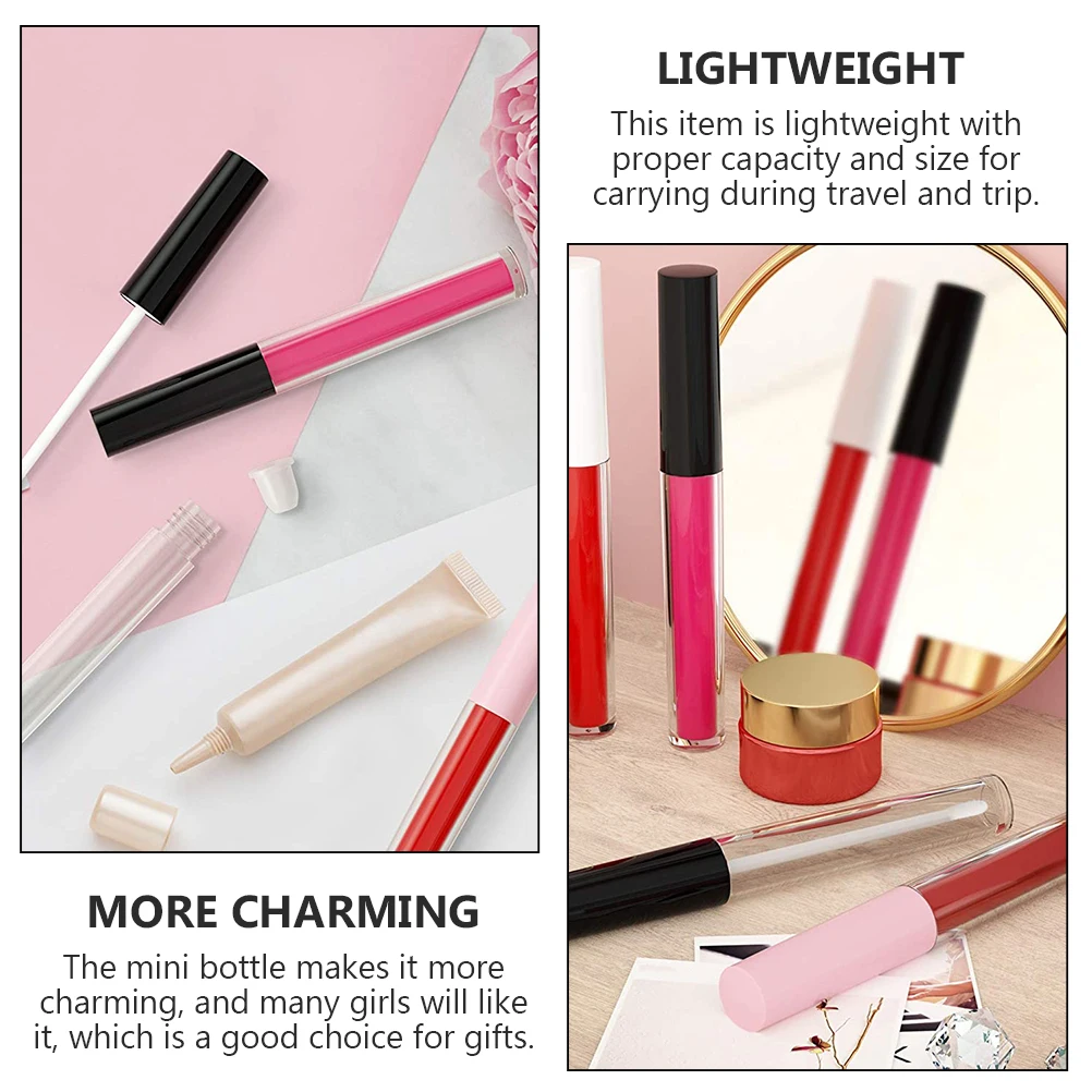 

30Pcs Lip Gloss Sub Tubes Refillable Mini Bottles for Lip Balm Lipstick DIY Travel Leak-Proof Containers
