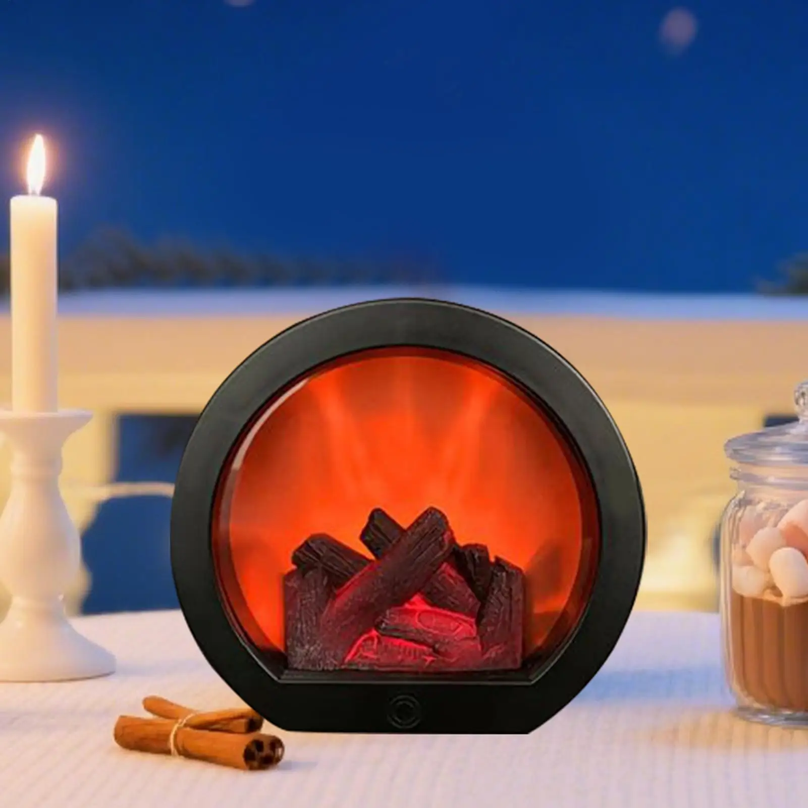 Fireplace Lanterns Flameless LED Fire Lamp Flameless Battery Operated USB Charging Fireplace Lantern For Indoor Living Rooms