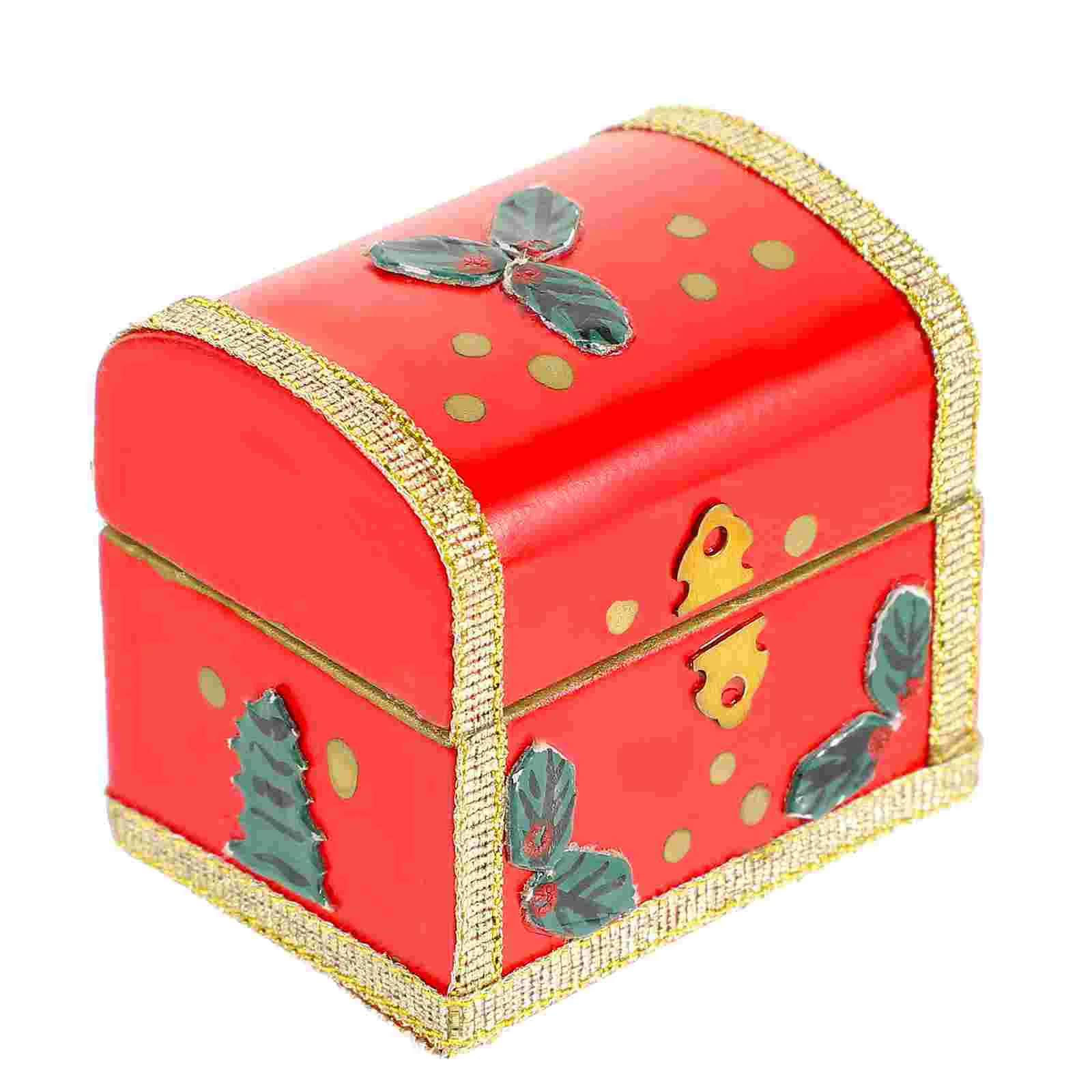 Miniature Wooden Christmas Gift Box House Adornment Simulation Christmas Gift Box mini christmas gift box