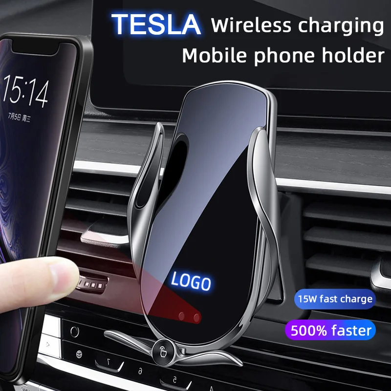 

For Tesla Model 3 Y S MODEL X,Car Wireless Charging Mobile Phone Holder Infrared Sensor Fixed Bracket Auto Interior Accessories