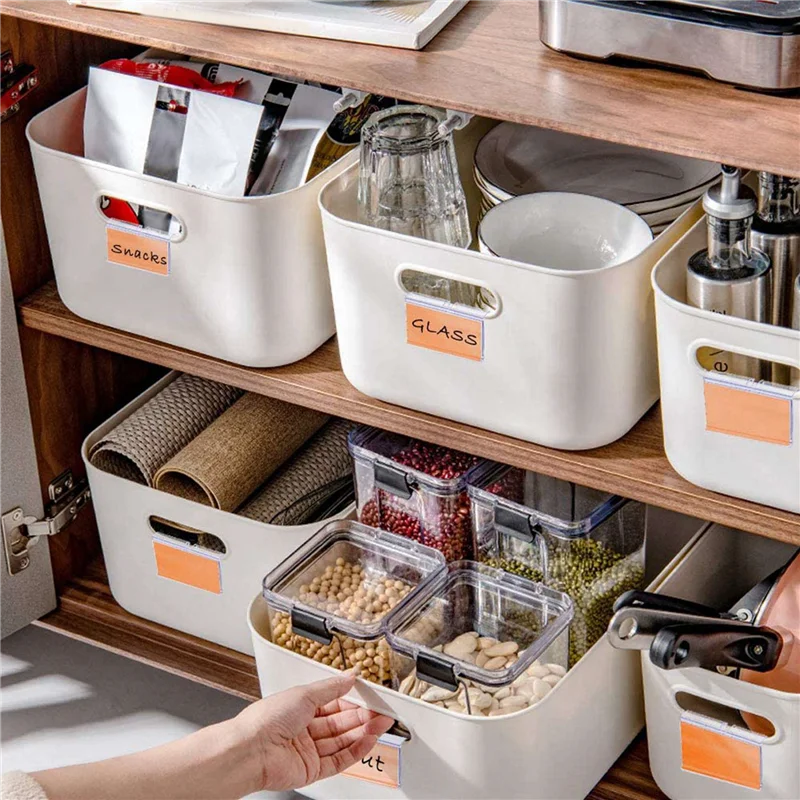 140PC 8X4.2Cm Clear Plastic Label Holders For Wire Shelf Retail Price Label Basket Labels For Storage Bins