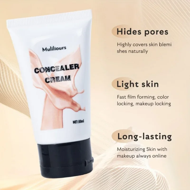 Muiliours 50ML Concealer Cream Nature Finish Smooth Full-Coverage Long-Lasting Concealer Wszystkie rodzaje skóry
