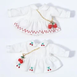 1/12 Ob11 Doll Handmade Clothes Dress With Cherry Strawberry Embroidery Suit For 1/12 Bjd / Sd Doll Accessories Ob11 doll