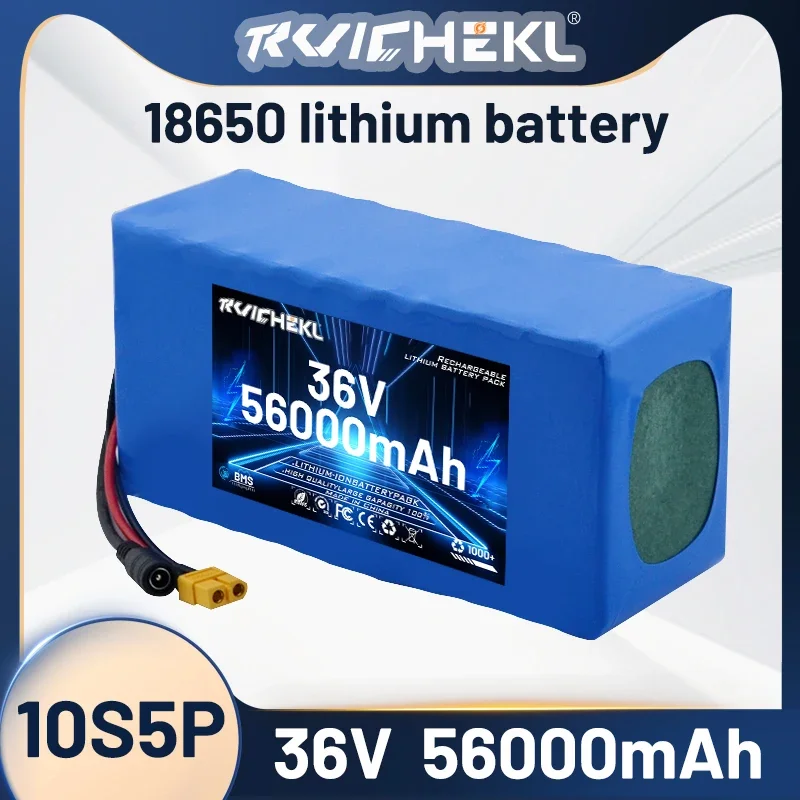 

56ah High power 36V 18650 lithium-ion battery pack 10S5P 18650 with large capacity suitable for BMS charger