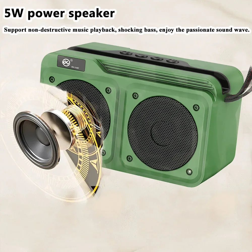 Emergency Solar Charging Mini Portable Bluetooth Speaker Soundbar Rechargeable Wireless MP3 Music Player Support TF Card USB