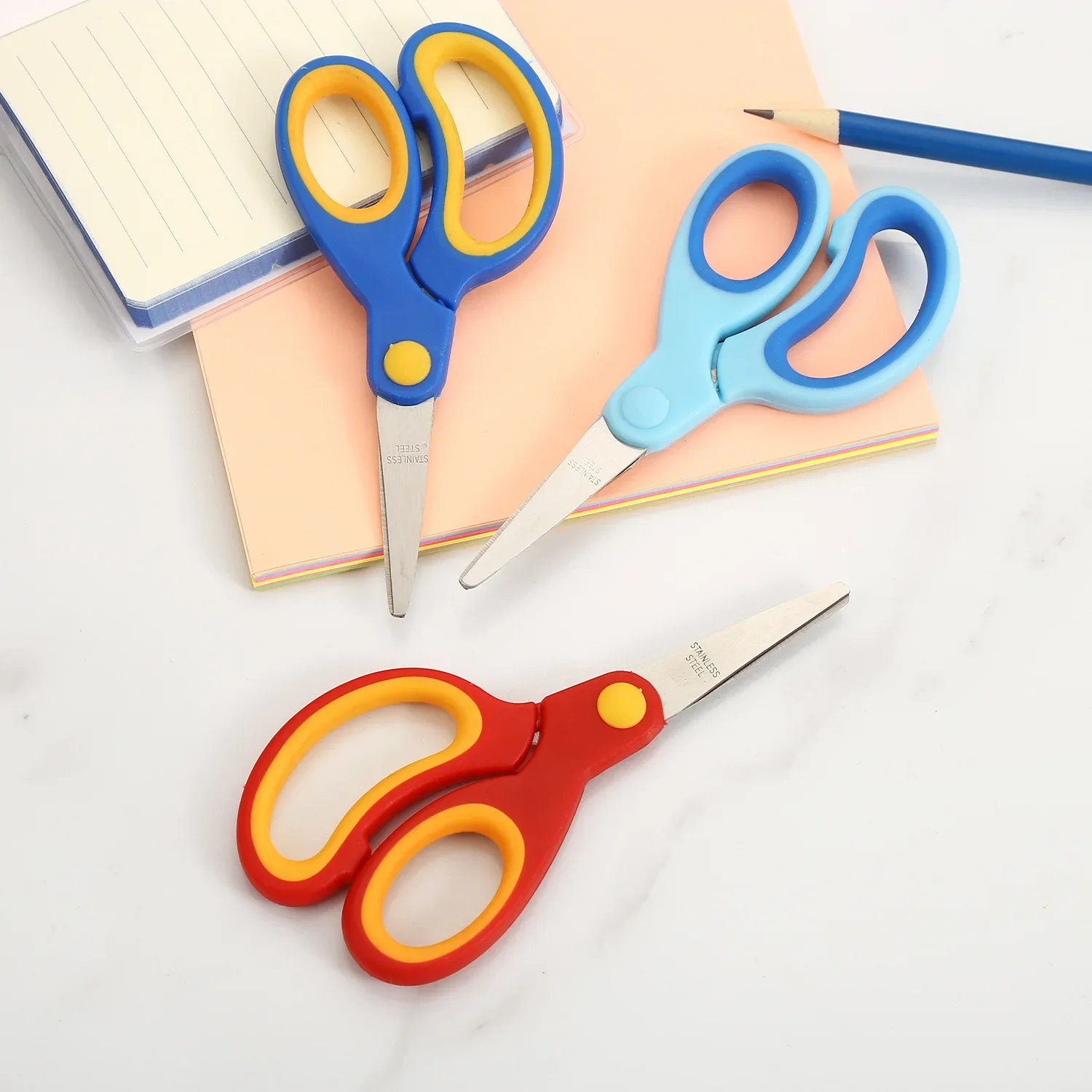 1PC Stainless Steel Stationery Scissors Children's Handmade Mini Student Office Thread Size Handle Scissors