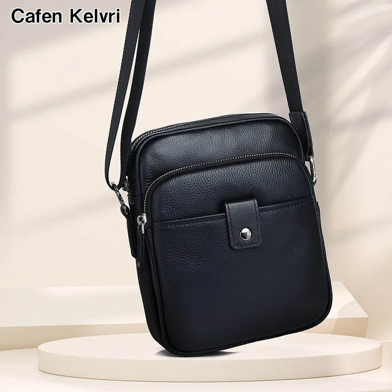 

Genuine Leather Chest Top Layer Cowhide Casual Sports Small Backpack Simple Business Versatile Crossbody Men's Shoulder Bag