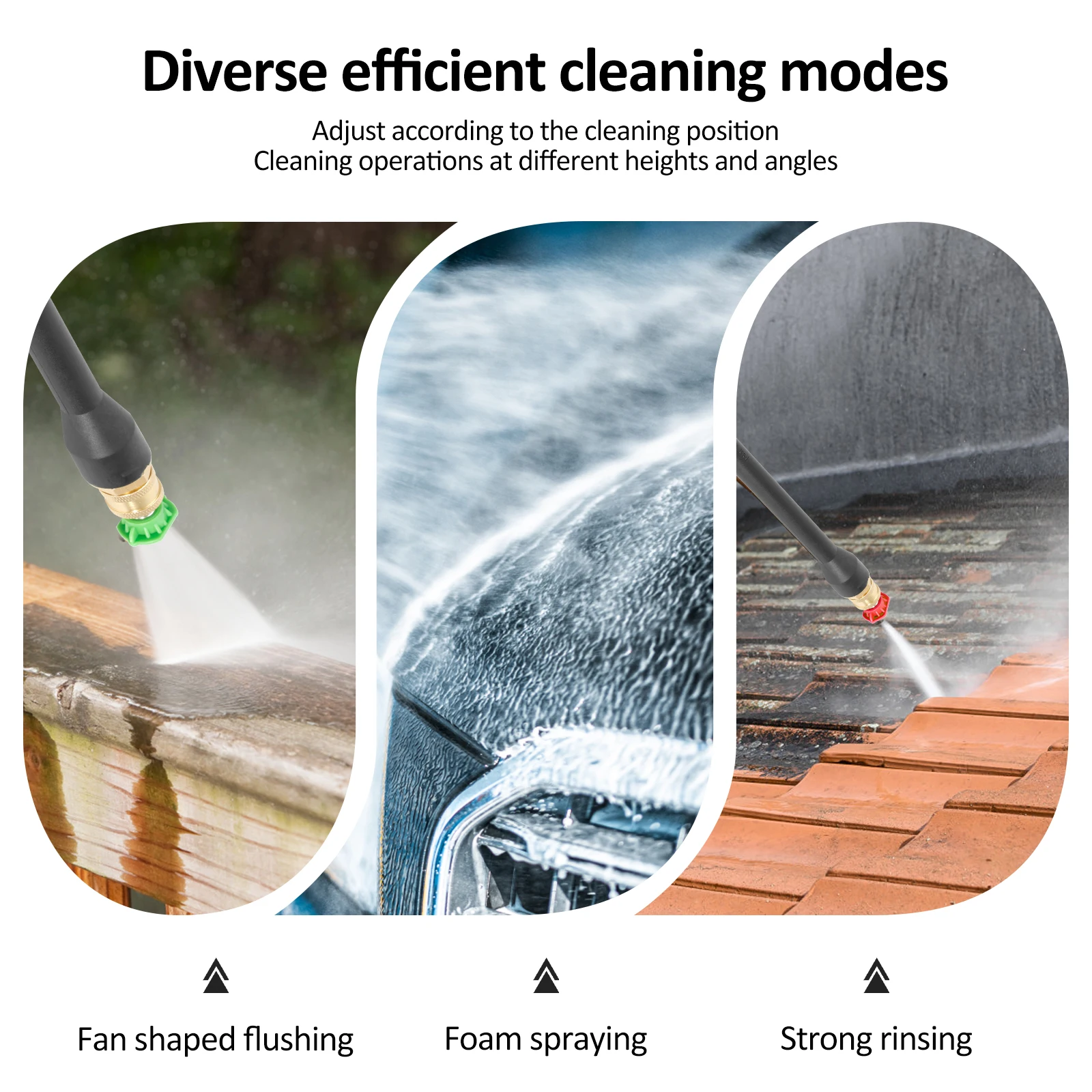 Pressure Washer Accessories 16 Inch Power Washer Replacement Wand with 5 Spray Tips and Turbo Nozzle for Cleaning Driveways Car