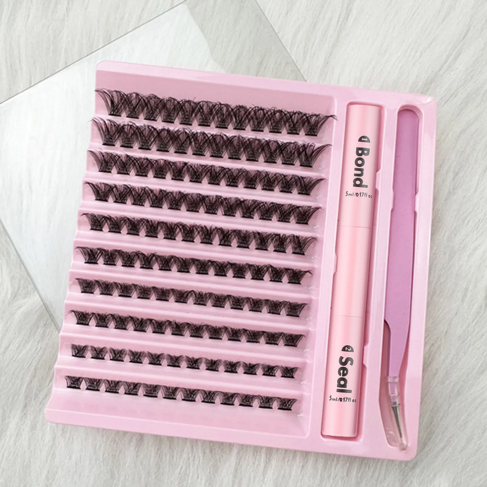 속눈썹 120개 클러스터 래쉬 본드 및 실 메이크업 도구 DIY 속눈썹 연장 키트 (속눈썹 접착용 접착제 액세서리 포함)