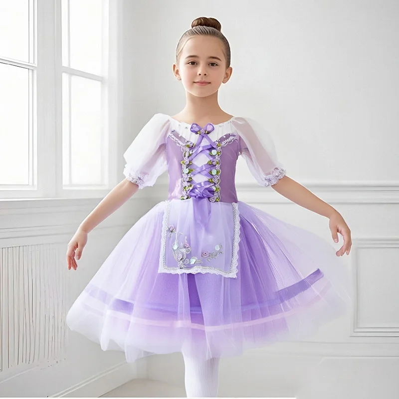 

Детская балетная юбка, платье для выступлений «Лебединое озеро», длинное балетное платье, балетные трико для девочек, женское платье-балерина