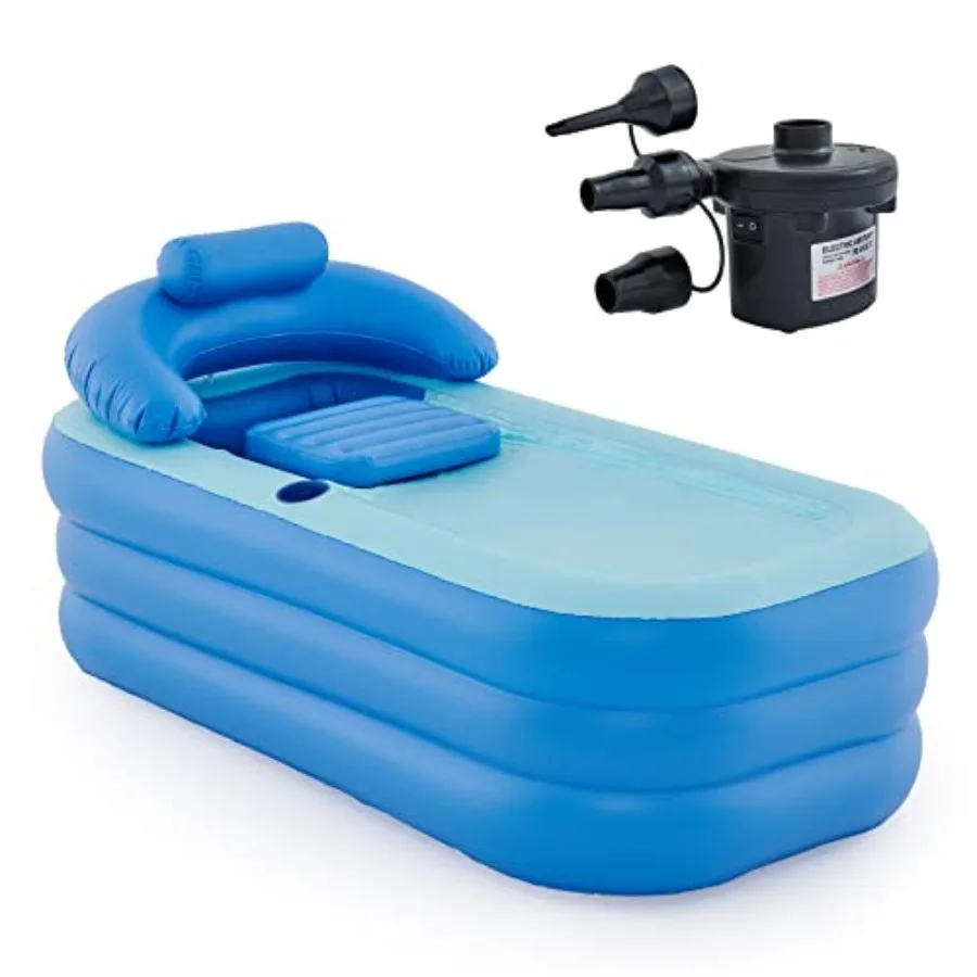 

Inflatable Adult Bath Tub Free-Standing Blow Up Bathtub with Foldable Portable Feature for Adult Spa with Electric Air Pump Hig