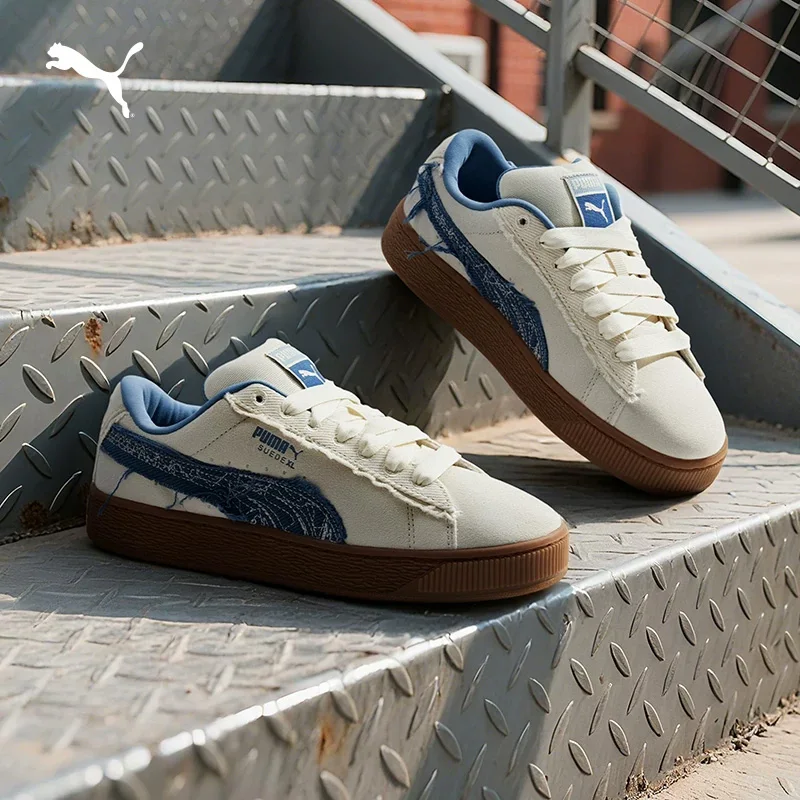 PUMA Official High-Heel Thick-Tread Casual Sneakers for Men and Women, Summer Style, SUEDE 403228-01