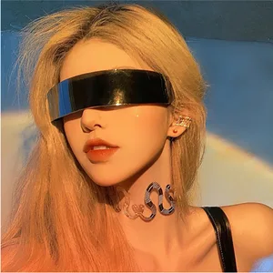 Kính râm tương lai của Cyberpunk cho nam và nữ, kính tiệc, bọc, gương bạc, bóng, 1 PC 8 Kính bán hàng chính trong tương lai - №8