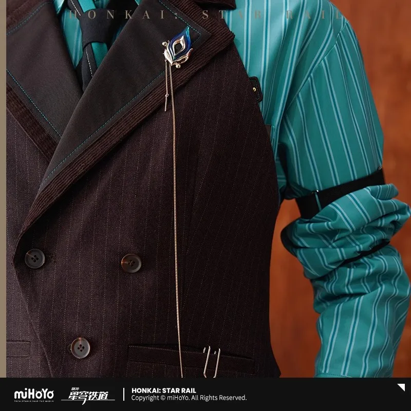 [Genuine] miHoYo Game Honkai Star Rail Aventurine Theme Series Brooch Metal Pendant Anime Costume Accessory Cosplay Xmas Gifts