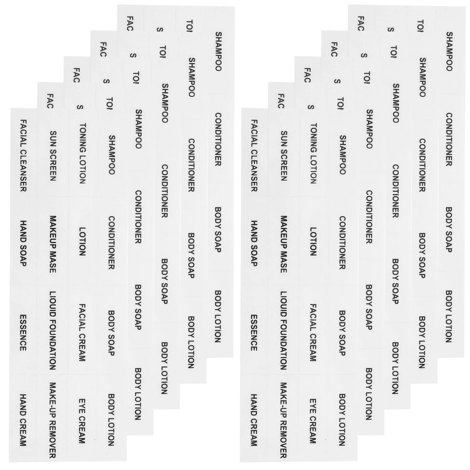 10 Pcs Cosmetics Sub-bottle Stickers Skincare Waterproof Labels Classification Decals Dispenser for