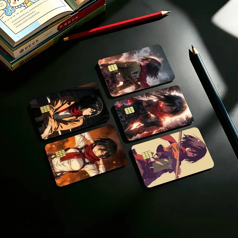 The Ackerman Warrior Mikasa Credit Card HD Stickers Small Chip Waterproof Sticker Game Card Decal Gift