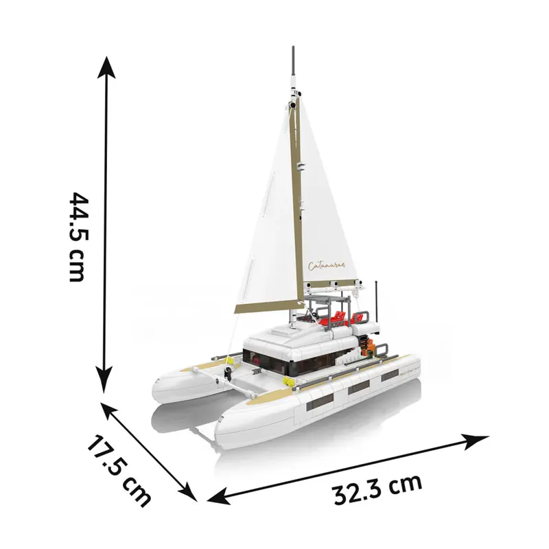 10217 Juego de construcción de velero de doble casco 890 Uds. Juguete de ensamblaje de modelo náutico DIY Premium para coleccionistas de adultos