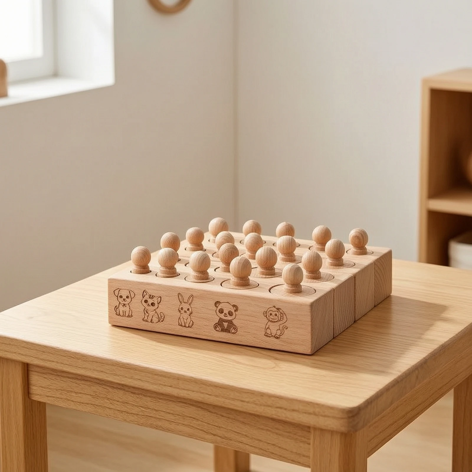 wooden-sensory-matching-toy-fine-motor-child-centered-sorting-toy-shape-sorting-board-hand-eye-coordination-hands-on