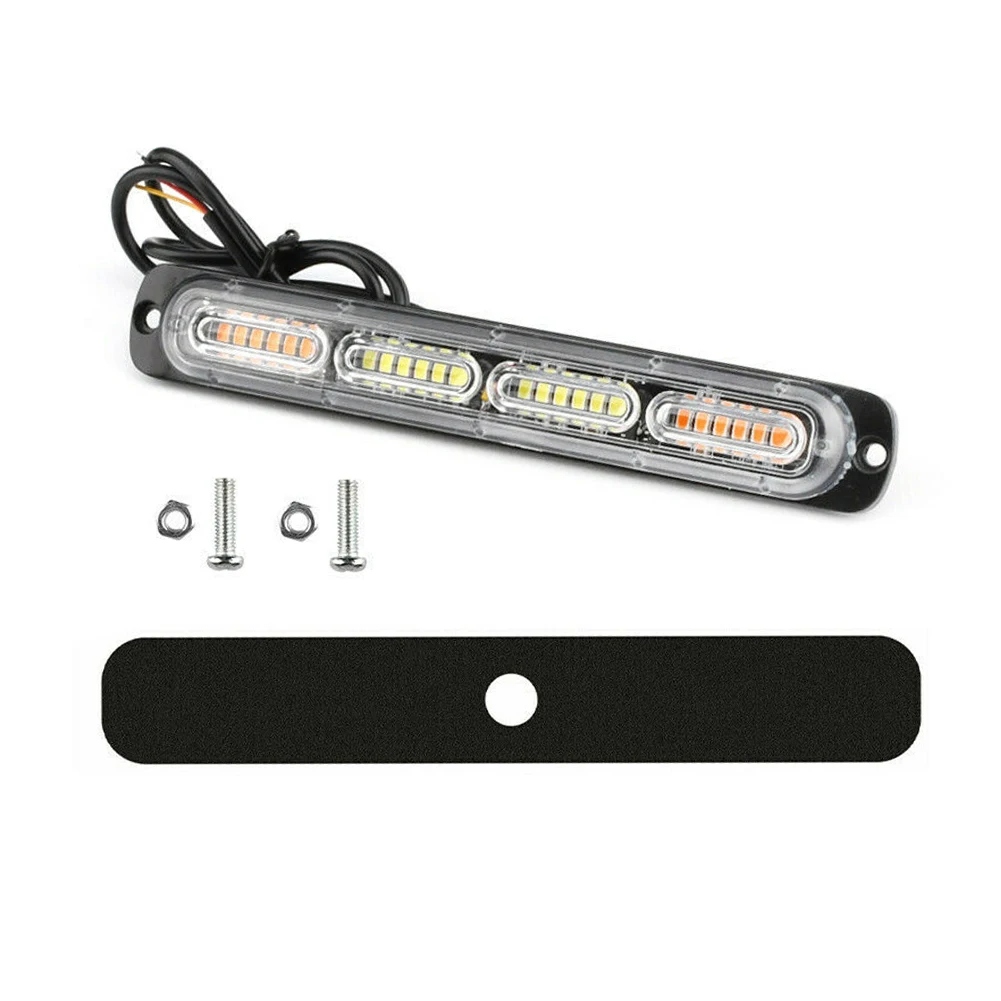 

New Amber White LED Car Truck Emergency Warning Hazard Flash Strobe Light Bar