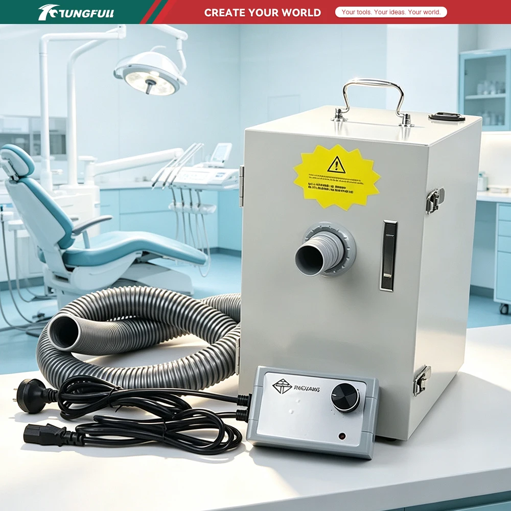 Single/Double Hole Dental Lab Vacuum Dust Collector 110V 220V Powerful Suction Dental Technician Workbench Vacuum Cleaner