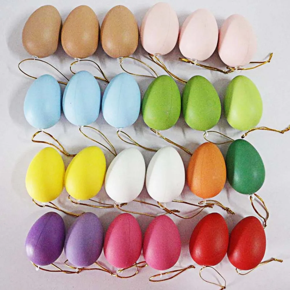 DIY Easter Egg Hanging Decora 20PC Colorful Painting Pigeon Bird Eggs Eggs for Easter Party Graffiti Egg Pendant Decor Kids Gift